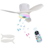 High-power silent restaurant ceiling fan light