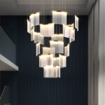 Nordic-style minimalist modern villa hollow acrylic light luxury chandelier