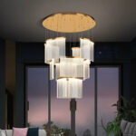 Nordic-style minimalist modern villa hollow acrylic light luxury chandelier - Image 2