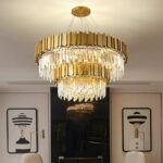 Modern minimalist light luxury European style high-end villa crystal chandelier