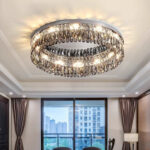 Modern minimalist LED full-spectrum living room light luxury crystal ceiling light