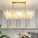 Nordic minimalist modern living room creative feather design ceiling light with creamy style home lighting fixture - Image 2