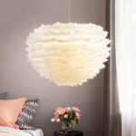 Creative and unique Nordic style feather chandelier
