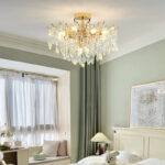 Modern minimalist light luxury crystal ceiling light with artistic tassel pendant French style living room light - Image 3