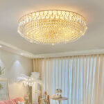 Modern minimalist LED round luxury crystal ceiling light